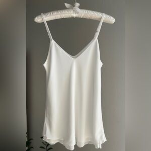 Offwhite Double Layered Flowy Camisole V Neckline Spaghetti Straps S US 4 - 6